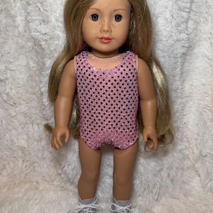 Music Lover 18 Inch Doll Outfit Only | Handmade American Girl Clothes | Silver Jacket & Pink Bodysuit, Concert Fashion, Easter Gift image 4