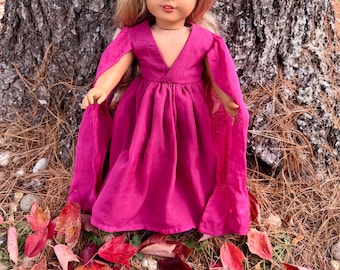 Folk-More Pink Pop Star Doll Outfit | Handmade American Girl Clothes | Stage Dress Concert Fashion 18 Inch Doll, Easter Gift