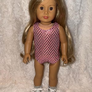 Music Lover 18 Inch Doll Outfit Only | Handmade American Girl Clothes | Silver Jacket & Pink Bodysuit, Concert Fashion, Easter Gift image 9