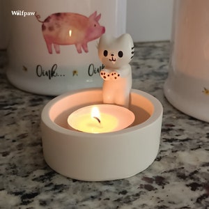 Kitten Cat Candle Holder Home Decor