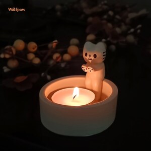 Kitten Cat Candle Holder Home Decor