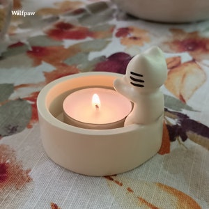 Kitten Cat Candle Holder Home Decor