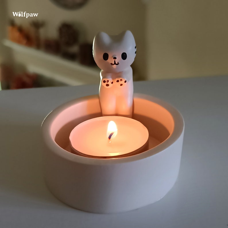 Kitten Cat Candle Holder Home Decor