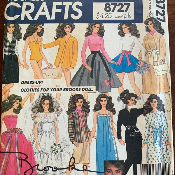 Uncut Crafts Barbie Wardrobe pattern McCall's 8727 - 11 1/2 inch doll clothes - wedding dress, ball gown, dresses, bathing suit, robe, etc