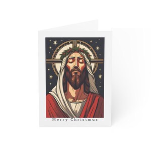Tarjeta de Feliz Navidad de Jesús con versículo de números en la parte posterior