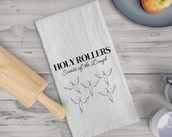 Holy Rollers Tea Towel - Saints of the Dough | Fun Catholic Kitchen Decor