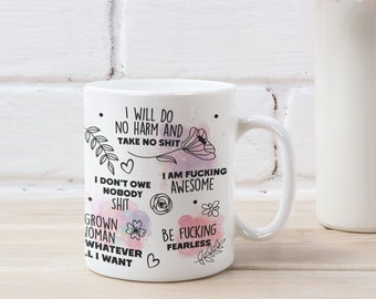Sweary Affirmations Women's coffee mug - for those days when you need to remind yourself how great you are, 11/15oz options available
