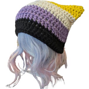 Non-Binary Pride Cat Ear Beanie