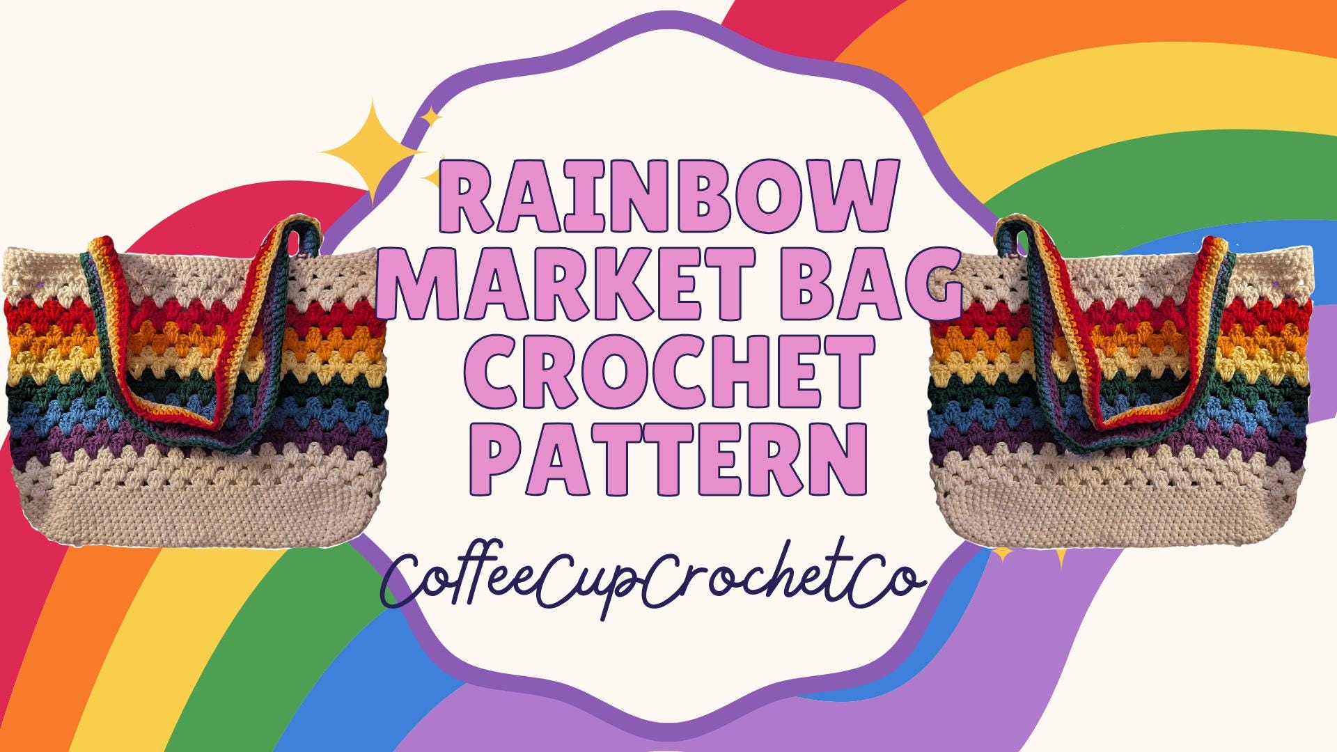 Rainbow Market Bag Crochet Pattern