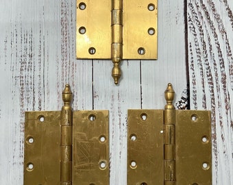 Vintage Spartan Japan Brass Hinges Door Hardware - Set of 3 - READ