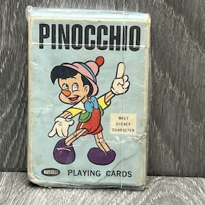 Vintage Russell Walt Disney Character Pinocchio Playing Cards Deck