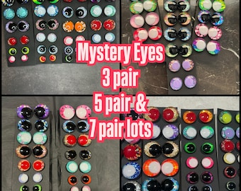 Gotowe do wysyłki! Zestaw 3, 5 lub 7 par okularów Mystery Safety Eye, rozmiary 14-30 mm