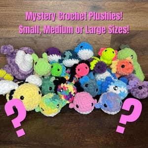 Ready to ship! Mystery Crochet Plushies | Small, Medium or Large | Stuffy | Stuffed Animal | Mystery Toy | Birthday Gifts