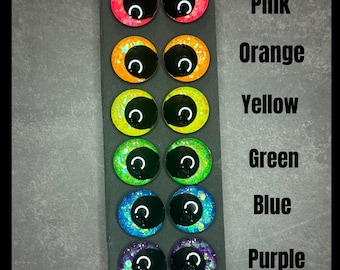 Ready to ship! Neons! Handpainted safety eyes sizes 14mm-30mm