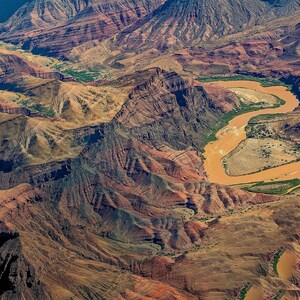 Overlooking the Grand Canyon, Arizona#B178 | Canvas and Acrylic print, Aerial Photography，Colorado river, Canvas and Acrylic Wall art décor