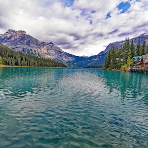 Emerald Lake in Yoho National Park, Canada#4908| Digital print, Glacier lake photo, Canada landscape, wall art, great for Home, office decor