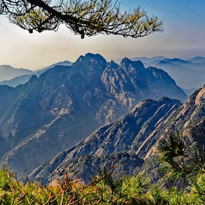Huangshan of strange pines, strange rocks, sea of clouds#269, China, Canvas print, Landscape wall art, perfect for home or office decor