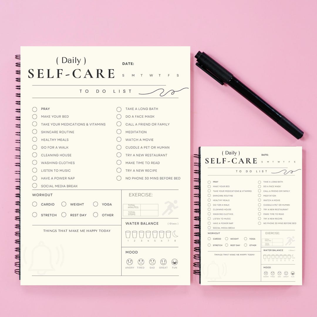 Printable Self Care Journal, Digital Download Planner, Gift for Her ...