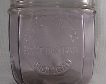 Zeer zeldzame vintage amethist glazen sigarenpot fabriek 722 Michigan geen deksel jaren 1930