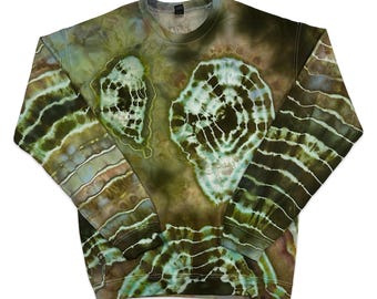 Handgeverfde ronde hals, medium yogakleding, ijskleurstof