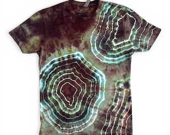 Earthy Color Top, Geode Pattern Tee, Unisex Medium
