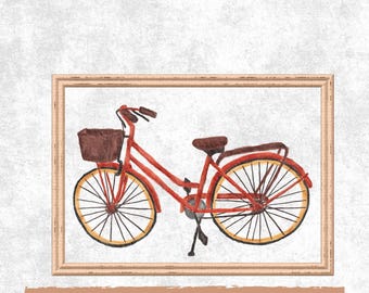 Cycle Digital Poster – Vintage Bicycle Wall Art – Instant Download Print