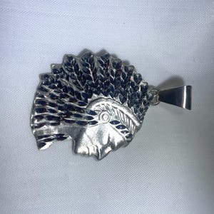 Indian Chief Pendant in Sterling Silver