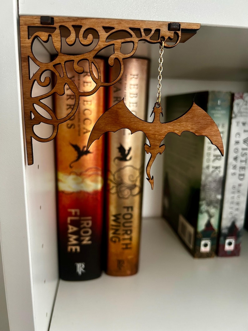 Dragon Themed Fantasy Bookshelf Hanger | Bookshelf charm | Bookshelf Signs | Bookshelf decor | Shelfie | Book Lover Gift | Bookish