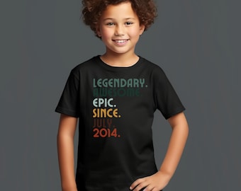 Chemise anniversaire personnalisée : légendaire, impressionnante, épique - t-shirt personnalisé pour 10e anniversaire, anniversaire 2014, chemise anniversaire fille, anniversaire garçon