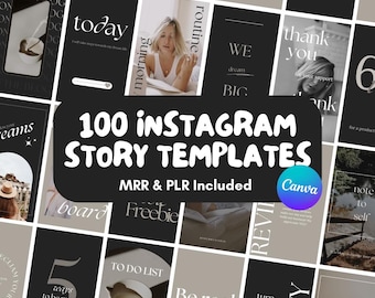 Chic Instagram Story Templates Bundle, Minimalist IG Stories for Social Media Managers, Neutral Aesthetic Digital Products Personalize Canva
