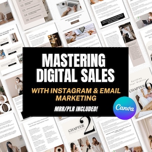 Mastering Digital Sales Guide for Instagram and Email Marketing with Master Resell Rights, Digital Product with MRR PLR Edit Canva Template