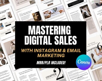 Mastering Digital Sales Guide for Instagram and Email Marketing with Master Resell Rights, Digital Product with MRR PLR Edit Canva Template