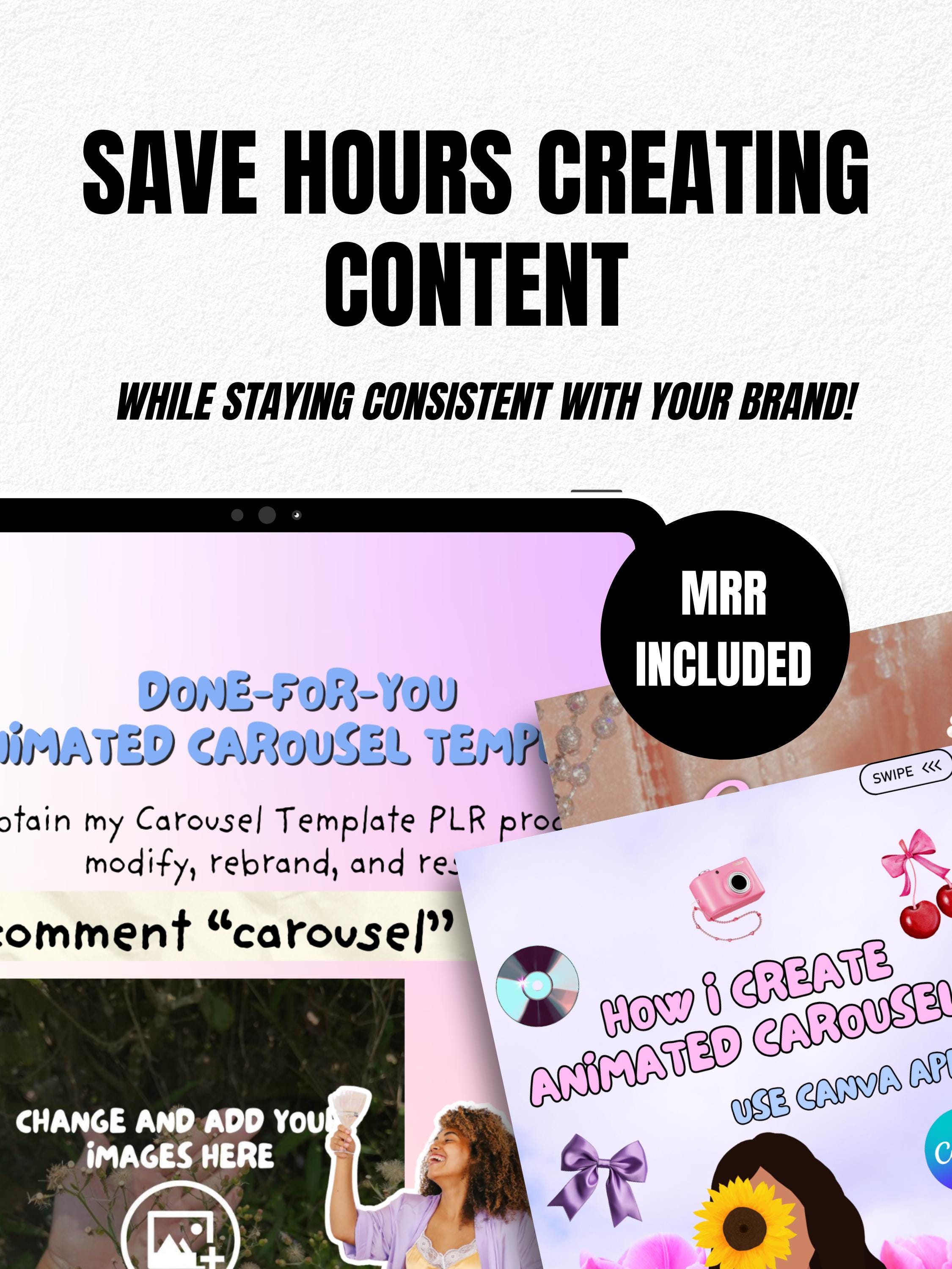 Animated Instagram Carousel Templates: MRR PLR Social Media Manager Kit ...