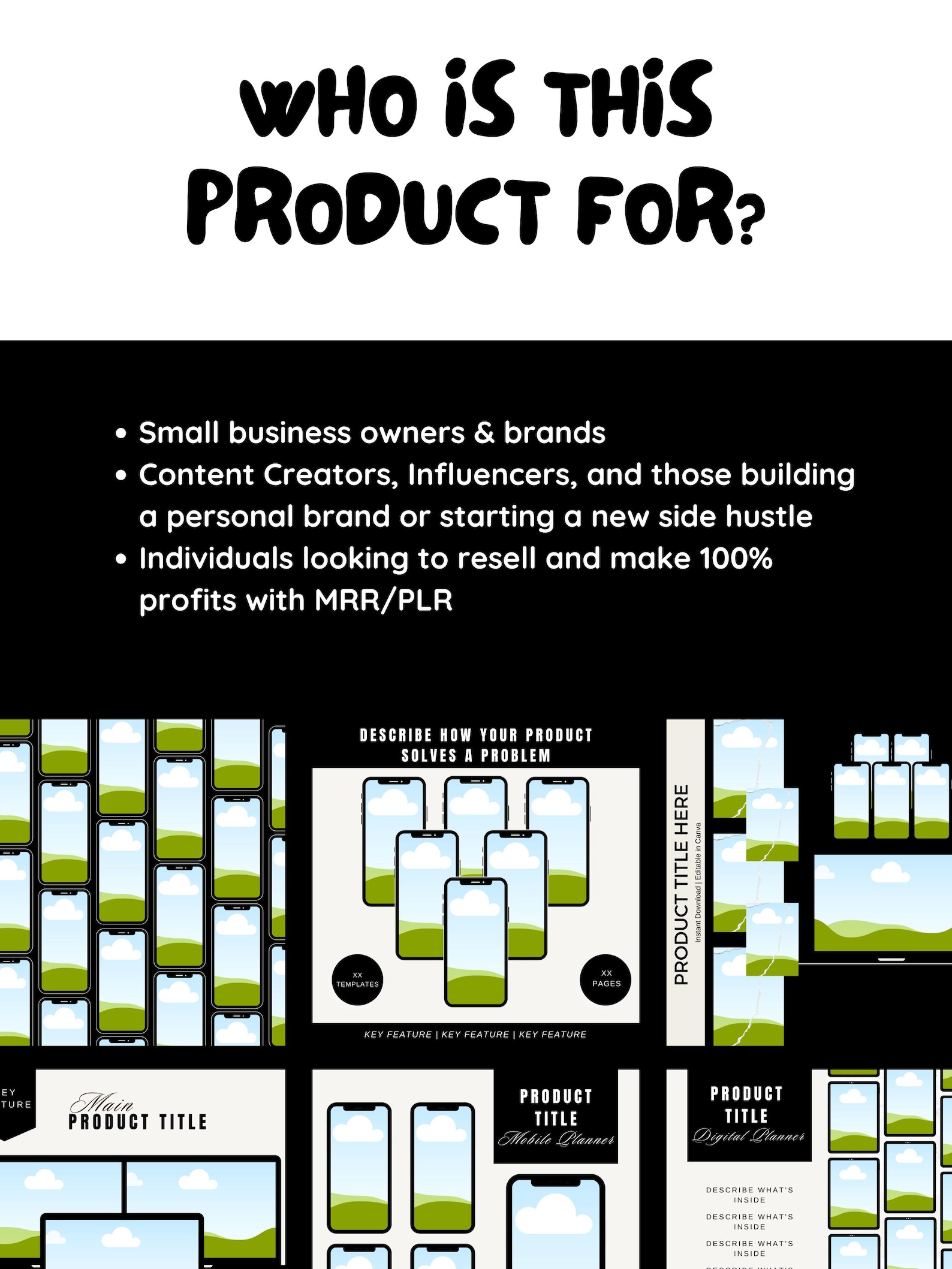 200+ Digital Product Mockup Templates With MRR PLR, Personalize Canva