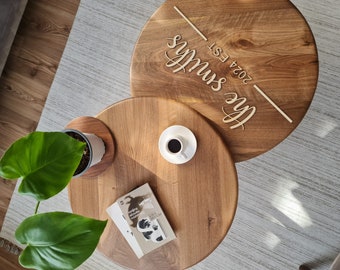 Wooden walnut coffee table