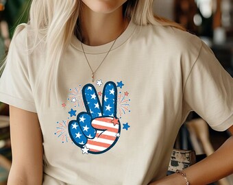 4th Of July Shirts, Fourth Of July, Patriotic Shirt, Usa Shirts, Independence Day, Peace Shirt, Red White Blue Shirt, American Vibes Shirt