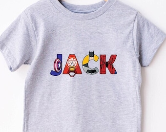 Custom Superhero Kids Shirt, Personalized Name Shirt For Kids, Birthday Party Shirts, Gifts For Kids, Superhero Party Shirts, Super Kid Gift