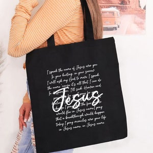 Jesus Tote Bag Christian Quotes Design Shoulder Bag Christian Gifts Jesus Lover Christian Accessories Orthodox Gift Bible Verse Carrying Bag