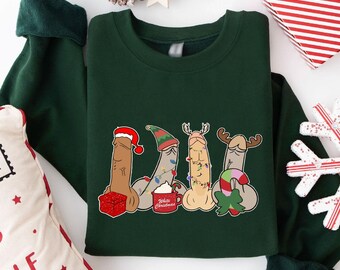 Adult Humor Funny Christmas Sweatshirt Naughty Christmas Gifts Dirty Gag Fun Gift Sexy Christmas Penis Sweater Dark Humor Christmas Sweater