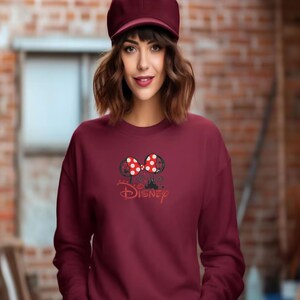 Minnie Ears Disney Embroidery Sweatshirt Disney Vacation Embroidered Crewneck Sweatshirt Minnie Mouse Embroidered Sweater Disney Sweatshirts image 18