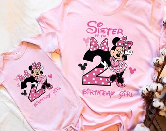 Personalized Mickey Mouse Birthday Family Shirts Birthday Gift Matching Minnie Shirts Minnie Mouse Shirt Disney Birthday Girl