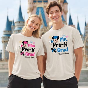 Custom Graduation Shirt Last Day of School 2026 T-Shirt Preschool Graduation Mickey Mouse Minnie Mouse Shirt Senior 2026 Gift Pre-K Grad Tee