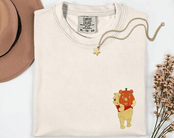 Disney Winnie The Pooh Halloween Embroidery Shirt Pooh Bear Comfort Colors Shirt Halloween Disney Trip Spooky Embroidered Matching Shirts