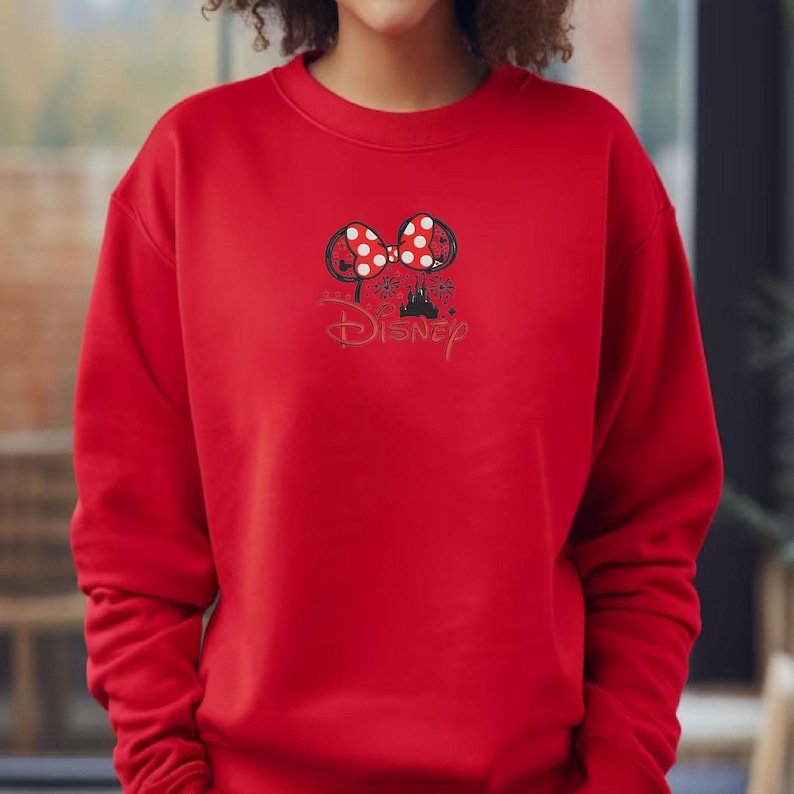 Minnie Ears Disney Embroidery Sweatshirt Disney Vacation Embroidered Crewneck Sweatshirt Minnie Mouse Embroidered Sweater Disney Sweatshirts image 6