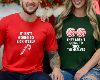 Funny Christmas Couple Matching Shirts Adult Humor Couples Gifts Sassy Christmas Couple Shirts Newlywed Gifts Just Married Xmas Holiday Tees