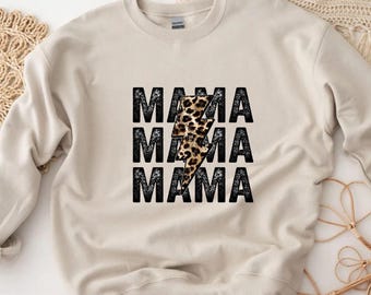 Leopard Print Mom Sweatshirt Mothers Day Gift Cheetah Print Mama Sweatshirt Mom Birthday Gift Grandma Gift Grandma Sweatshirt Gigi Gift