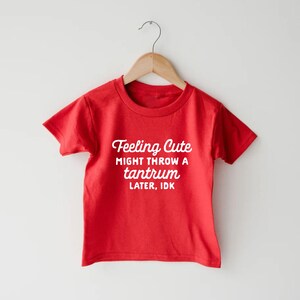 Feeling Cute Might Throw a Tantrum Later, IDK Shirt, Kids Shirt, Funny Kids Shirt, Kids Birthday Shirt, Quote Shirt, Funny Saying Shirt bild 4