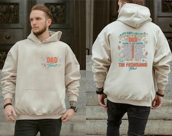 Rock and Roll Dad Hoodie Two Sided Dad Hooded Sweatshirt Fatherhood Hoodie New Dad Gifts Dad Birthday Hoodie Husband Gifts Dad Tour