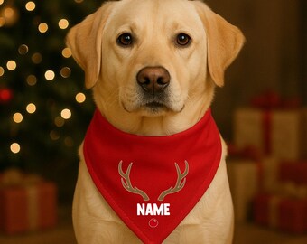 Custom Christmas Dog Bandana Pet Bandana Personalized Dog Name Gifts Dog Mom Gifts Dog Accessories Dog Owner Christmas Gifts Pet Accessories