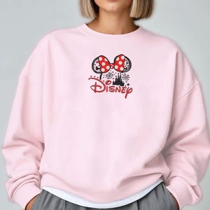 Minnie Ears Disney Embroidery Sweatshirt Disney Vacation Embroidered Crewneck Sweatshirt Minnie Mouse Embroidered Sweater Disney Sweatshirts image 17